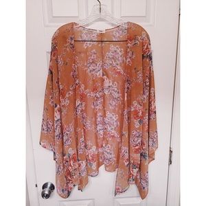 Tobi Floral Coverup Short Sleeve